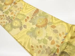 佐賀錦流水に桐・桔梗・花々模様織出し袋帯